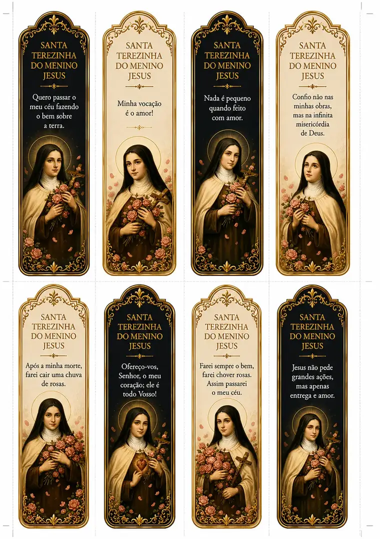 Marcador católico: Santa Terezinha do Menino Jesus