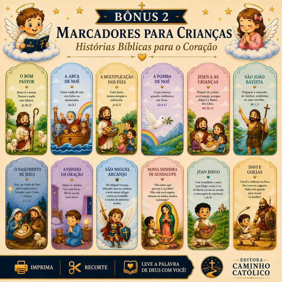 16 Marcadores Infantis — Histórias Bíblicas